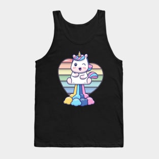 Unicorn Farts - Funny Unicorn Colorful Rainbow Design Tank Top